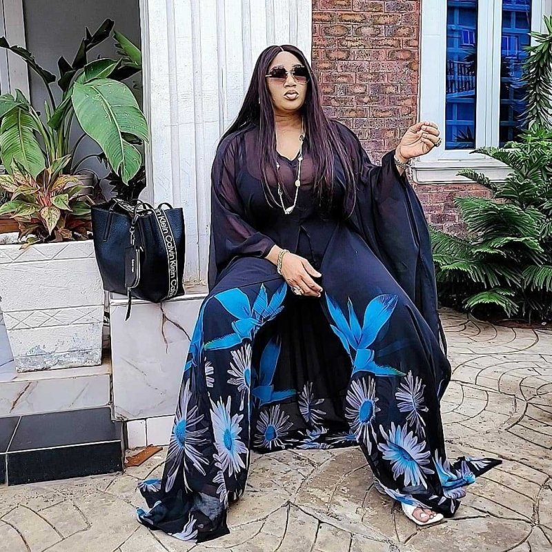 Chiffon cardigan loose pants two - piece set African robe