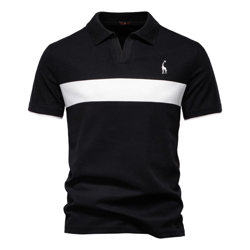 Deer Embroidered Men's Polo Shirt – Short Sleeve Lapel T-Shirt - Premium Activewear for sale