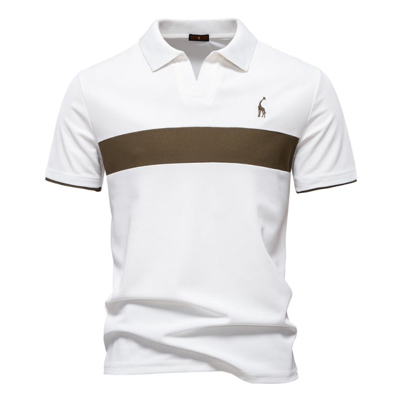 Deer Embroidered Men's Polo Shirt – Short Sleeve Lapel T-Shirt - Premium Activewear for sale