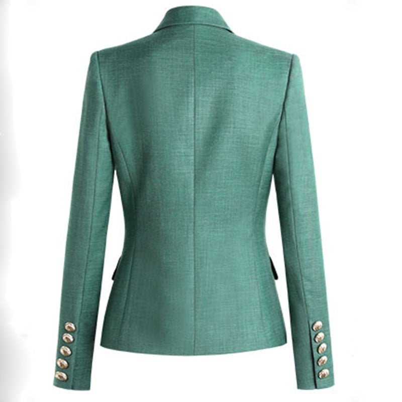 European High Quality Luxurious Designer Slim Formal Wear Suit Ladies Jacket Double Breasted Long Sleeve Blazer