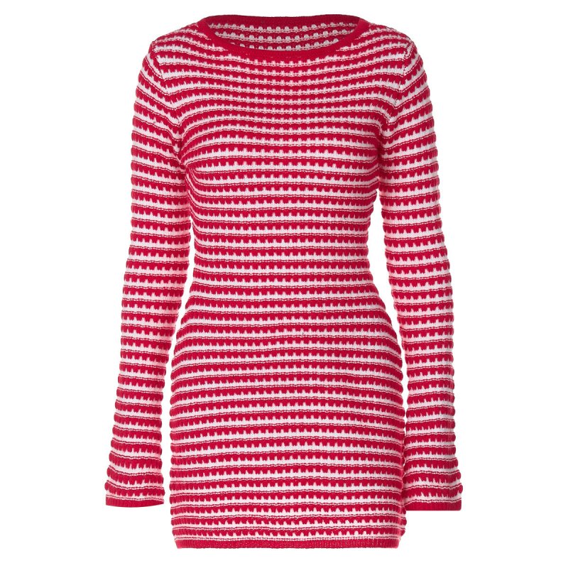 Fall Women Clothing Striped Knitted dress Long Sleeve Dress