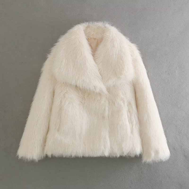 Fur Large Collared Artificial Fur Coat Short Fox Fur Fur Coat Fluffy Plush Women Clothing