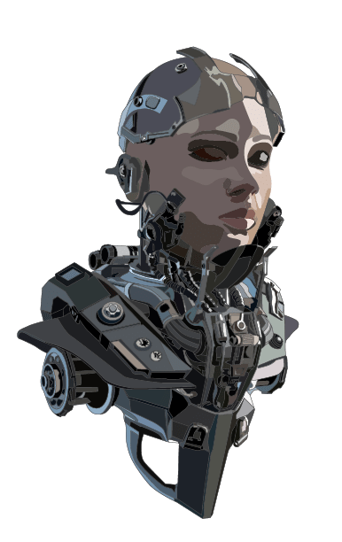 Futuristic AI Robot Portrait - Sci - Fi Vector Art Digital Download - Premium Digital Products for sale