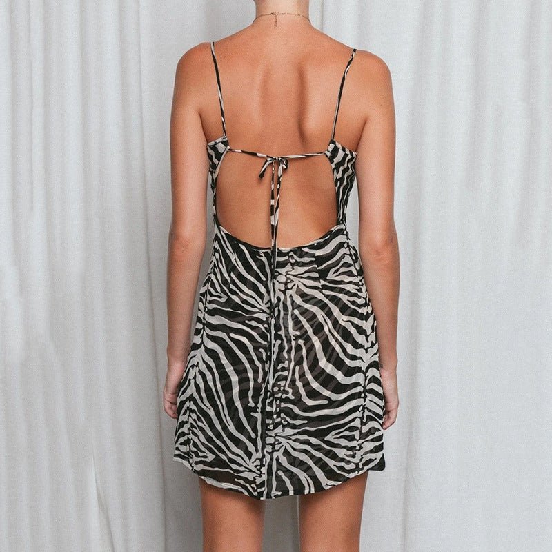 Halter Zebra Print Harajuku Suspender Skirt - Edgy Street Style - Premium Activewear for sale