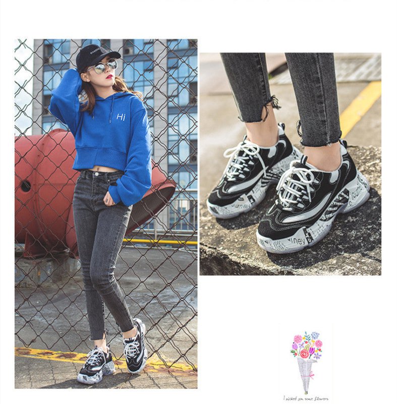Harajuku Platform Sports Shoes - Chunky Streetwear Sneakers - Premium Activewear for sale
