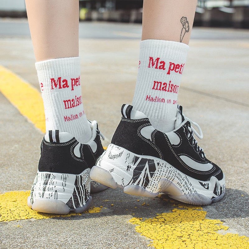 Harajuku Platform Sports Shoes - Chunky Streetwear Sneakers - Premium Activewear for sale
