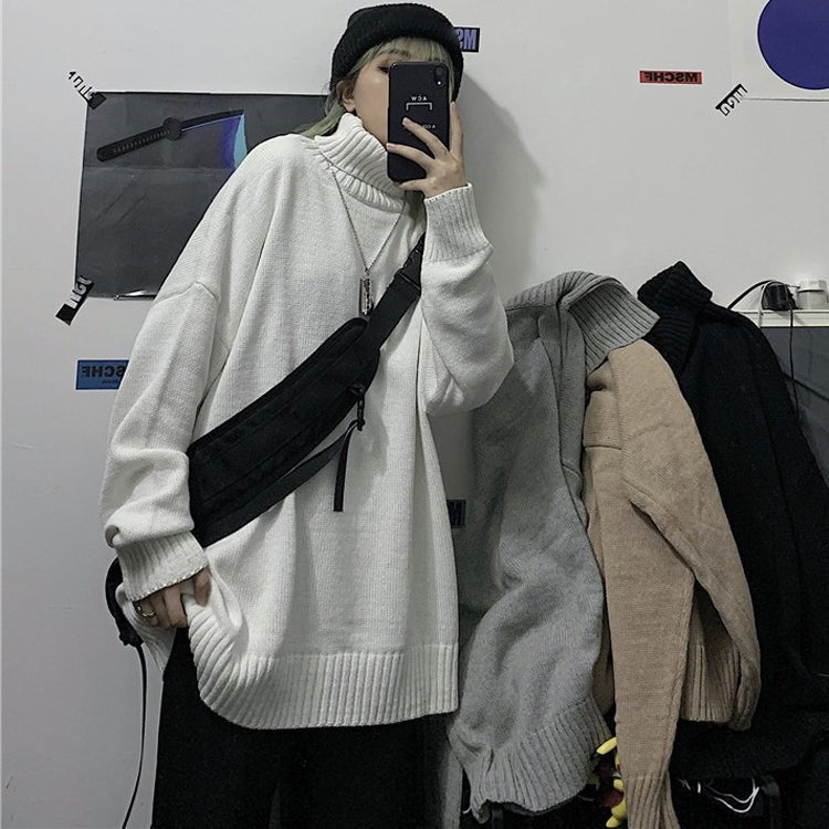 Harajuku Style Turtleneck Sweater - Cozy Streetwear Knit - Premium Activewear for sale