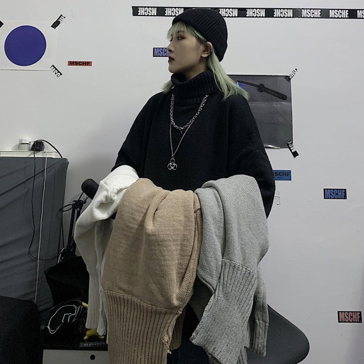 Harajuku Style Turtleneck Sweater - Cozy Streetwear Knit - Premium Activewear for sale