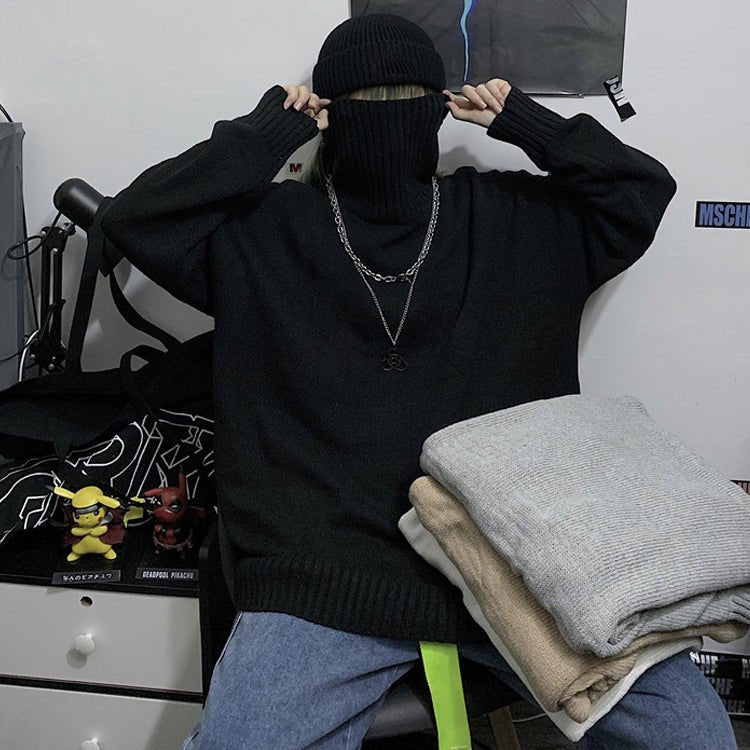 Harajuku Style Turtleneck Sweater - Cozy Streetwear Knit - Premium Activewear for sale