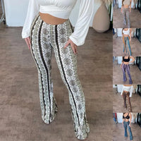 High Elastic Tight Pants Slim Sexy Print Trousers Womens Clothing - Premium Activewear for sale