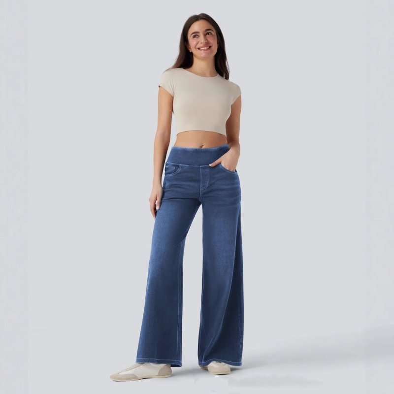 High - Waisted Wide - Leg Women's Jeans - Premium Activewear for sale
