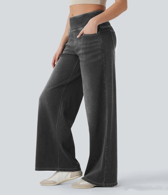 High - Waisted Wide - Leg Women's Jeans - Premium Activewear for sale