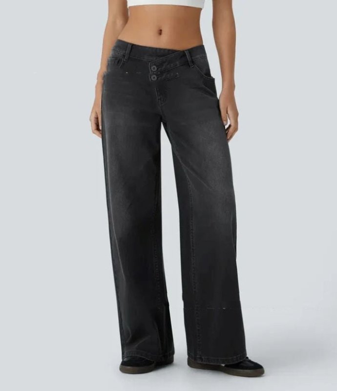 High - Waisted Wide - Leg Women's Jeans - Premium Activewear for sale