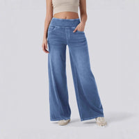 High - Waisted Wide - Leg Women's Jeans - Premium Activewear for sale
