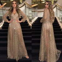 Hollowed Out Maxi Dress – Elegant Long Sleeve Women's Gown - Premium Women's Clothing for sale