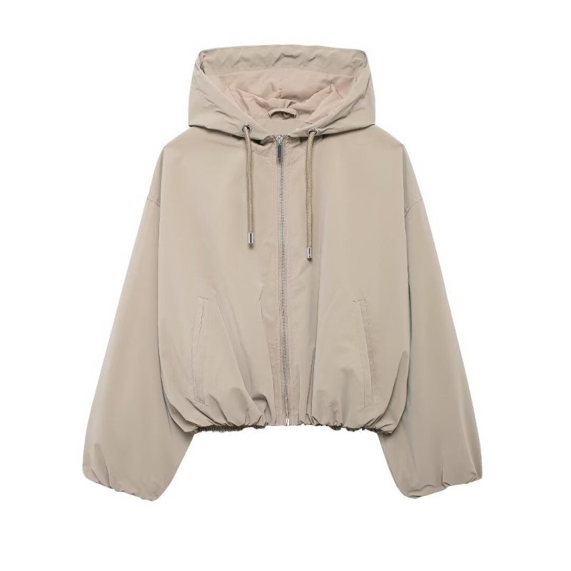 Hoodie With Drawstrings Jacket Coat Women Autumn Girls Loose Casual All Matching Zipper Cardigan Outerwear