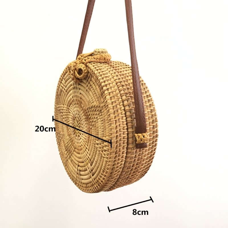 Ins Bow Rattan Bag Round Bag Pentagram Sunflower Beach Shoulder Bag Messenger Bag