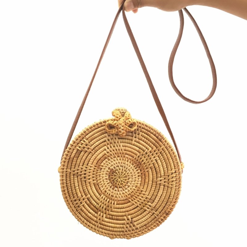 Ins Bow Rattan Bag Round Bag Pentagram Sunflower Beach Shoulder Bag Messenger Bag