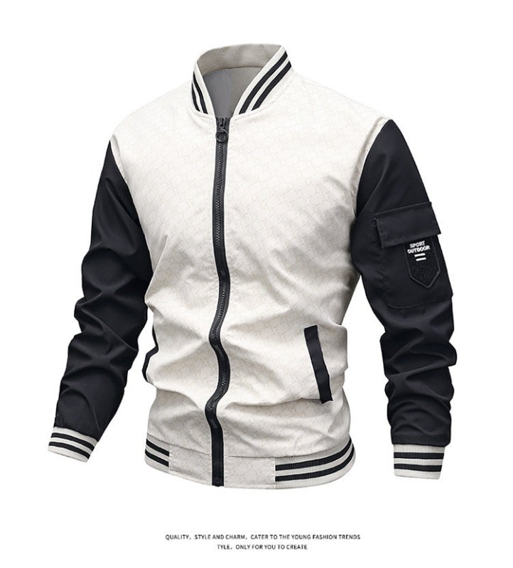 Jacket Men's Jacket Casual Stand Collar Trendy Brand Fashion Baseball Uniform Men's Youth Jacket Hollow Out