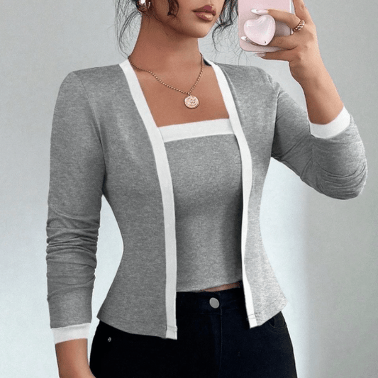 Knitted Cardigan & Vest Set - Elegant Two Piece Outfit - Premium for sale