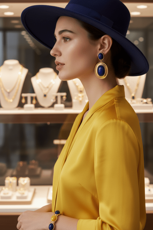 Lapis Lazuli Earrings Lifestyle