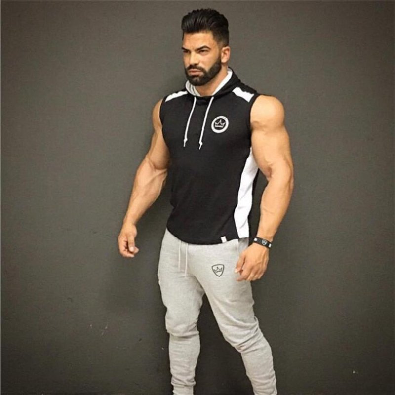 Men Joggers Sweatpants Men Joggers Trousers Sporting Clothing The high quality Bodybuilding Pants/Sweat - absorbent and breathable bottoming vest