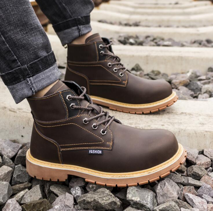 Men's casual boots winter work safety boots anti - puncture shoes men's safety shoes classic combat ankle boots men's sports shoes