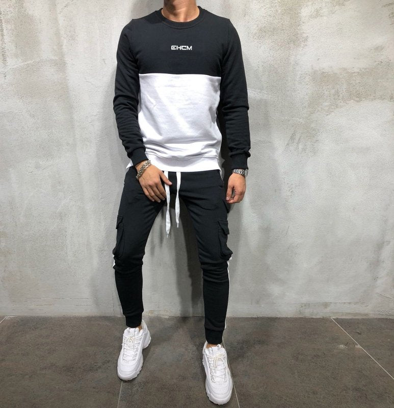 Men's High Street Tracksuit Set – Jacket & Drawstring Trousers with Pockets - Premium Men's Sets for sale