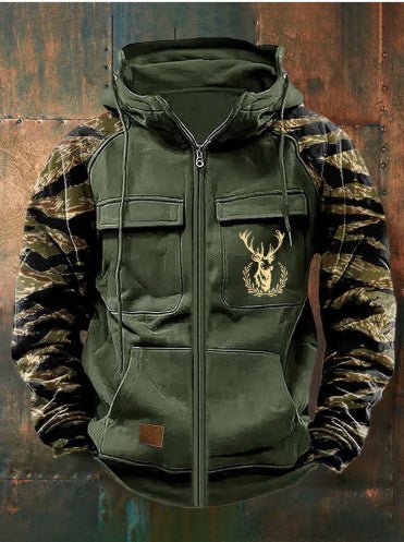 Men's Multi - Pocket Cargo Hoodie - Tactical Streetwear with Zippers - Premium Activewear for sale