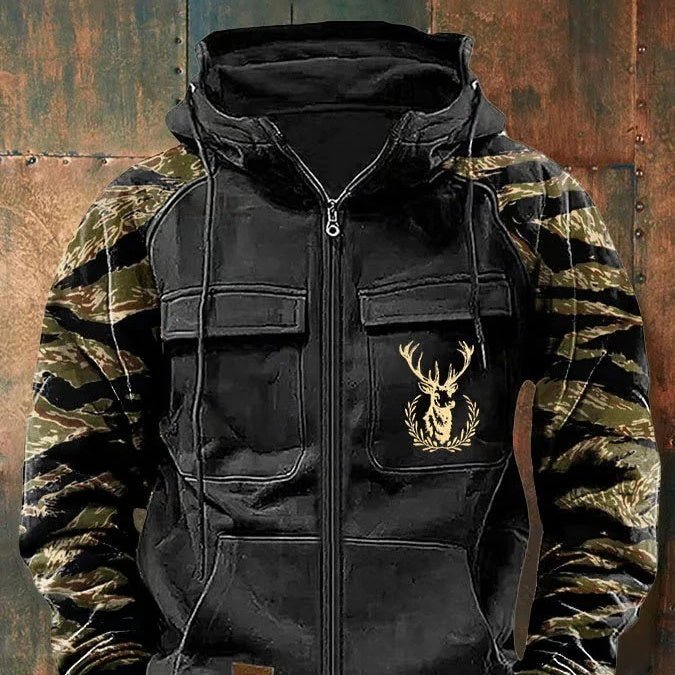 Men's Multi - Pocket Cargo Hoodie - Tactical Streetwear with Zippers - Premium Activewear for sale