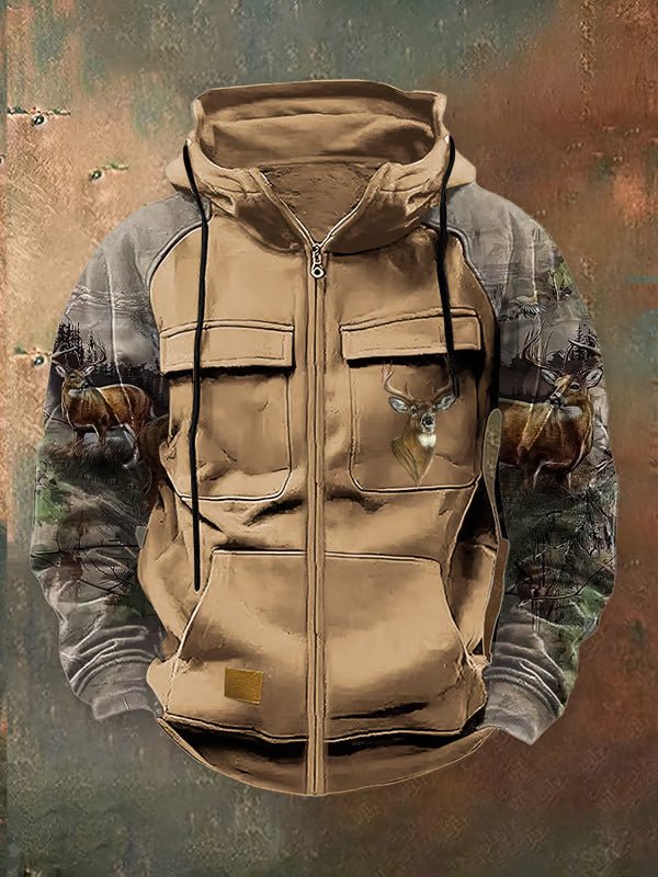 Men's Multi - Pocket Cargo Hoodie - Tactical Streetwear with Zippers - Premium Activewear for sale