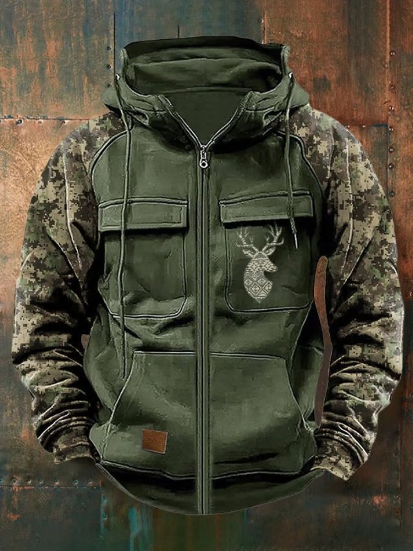 Men's Multi - Pocket Cargo Hoodie - Tactical Streetwear with Zippers - Premium Activewear for sale