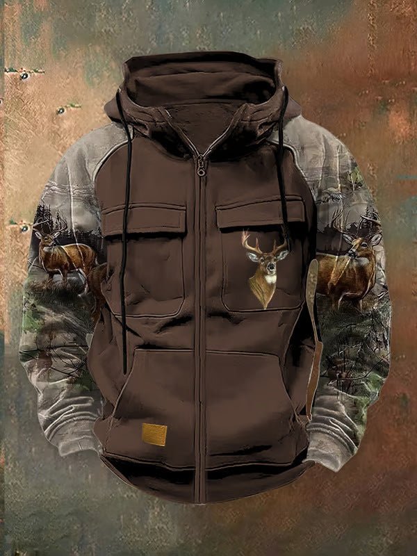 Men's Multi - Pocket Cargo Hoodie - Tactical Streetwear with Zippers - Premium Activewear for sale