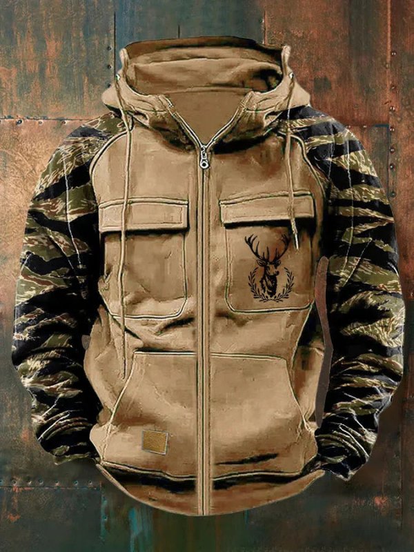 Men's Multi - Pocket Cargo Hoodie - Tactical Streetwear with Zippers - Premium Activewear for sale