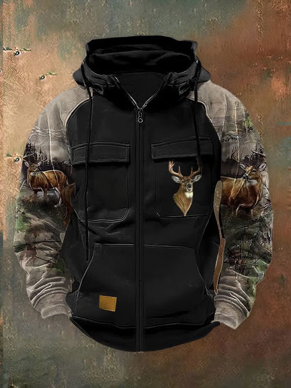 Men's Multi - Pocket Cargo Hoodie - Tactical Streetwear with Zippers - Premium Activewear for sale