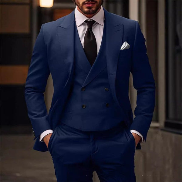 Men's Plus Size 3 - Piece Suit – Slim Fit Blazer Vest & Trousers - Premium Activewear for sale