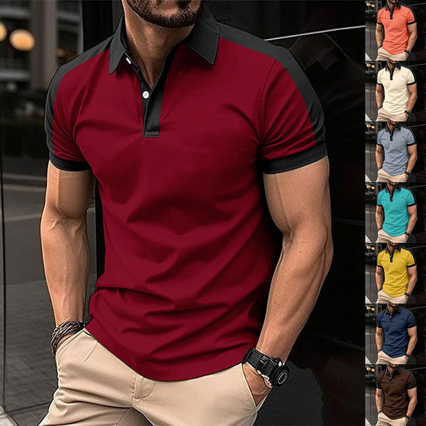 Men's Short Sleeve Business Casual Polo Shirt – Summer Solid Color Top - Premium Activewear for sale