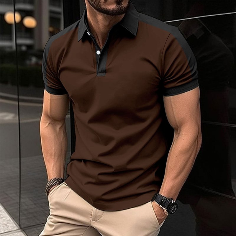 Men's Short Sleeve Business Casual Polo Shirt – Summer Solid Color Top - Premium Activewear for sale