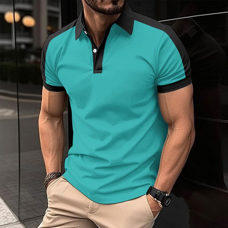 Men's Short Sleeve Business Casual Polo Shirt – Summer Solid Color Top - Premium Activewear for sale