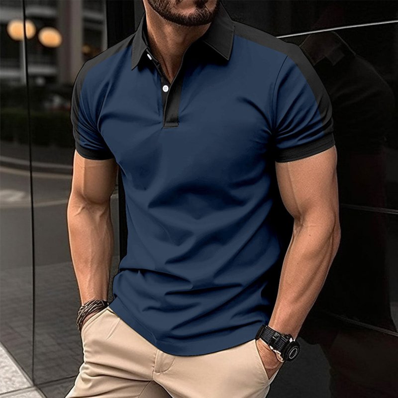 Men's Short Sleeve Business Casual Polo Shirt – Summer Solid Color Top - Premium Activewear for sale