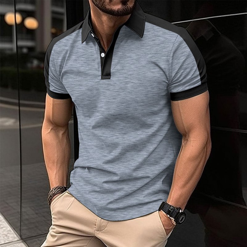 Men's Short Sleeve Business Casual Polo Shirt – Summer Solid Color Top - Premium Activewear for sale