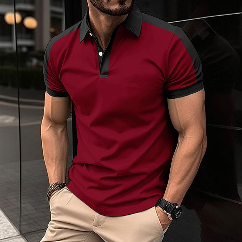 Men's Short Sleeve Business Casual Polo Shirt – Summer Solid Color Top - Premium Activewear for sale