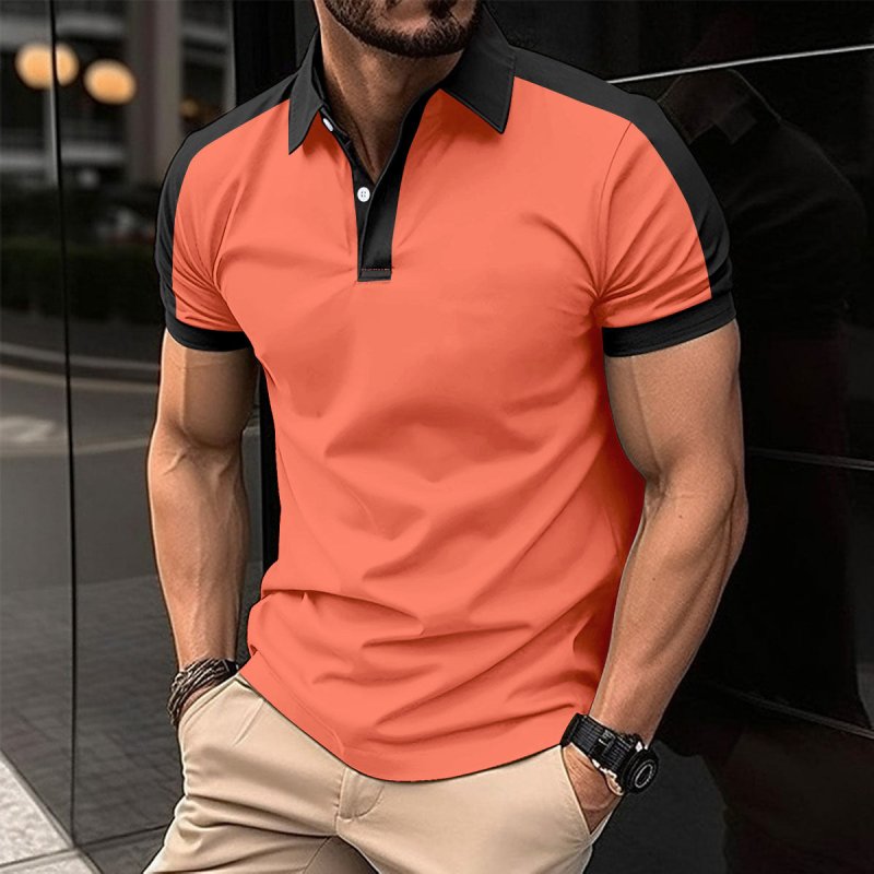Men's Short Sleeve Business Casual Polo Shirt – Summer Solid Color Top - Premium Activewear for sale