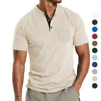 Men's Short Sleeve Polo T-Shirt with Button Pocket – Casual Summer Top - Premium Activewear for sale