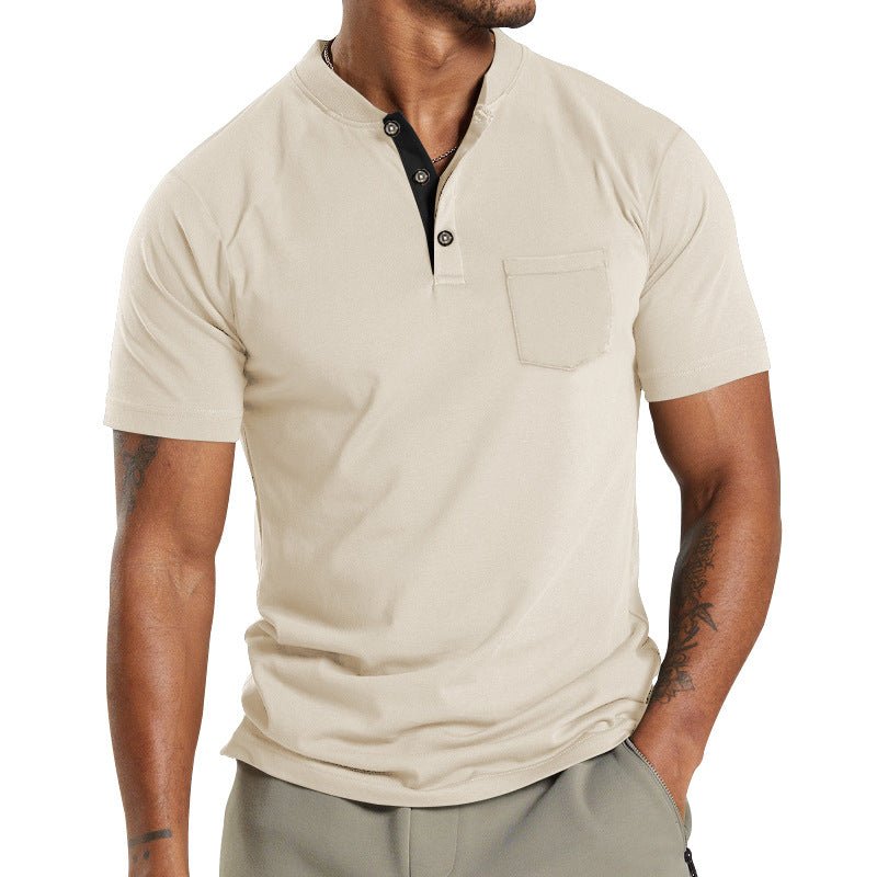Men's Short Sleeve Polo T-Shirt with Button Pocket – Casual Summer Top - Premium Activewear for sale