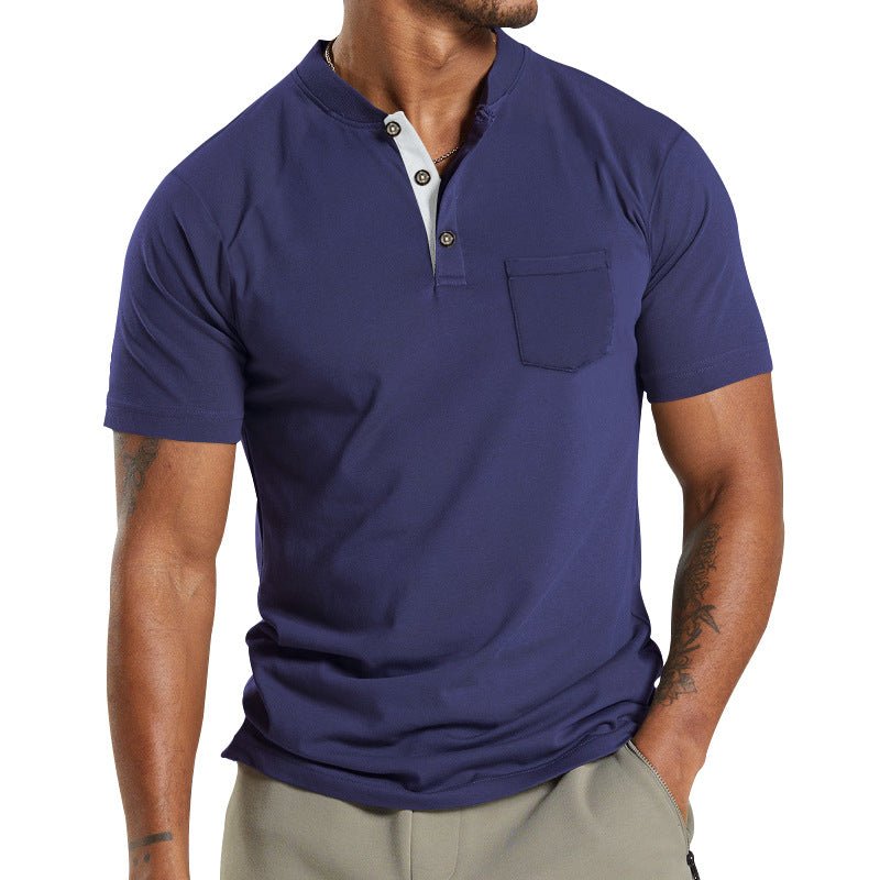 Men's Short Sleeve Polo T-Shirt with Button Pocket – Casual Summer Top - Premium Activewear for sale