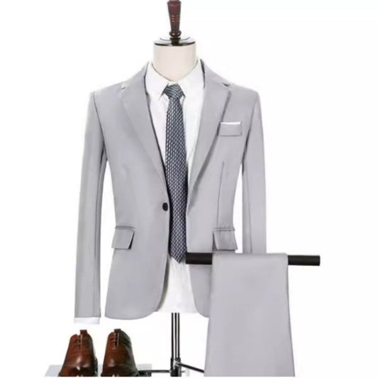 Men's Slim Fit 3 - Piece Suit – Korean Style Blazer Vest & Trousers - Premium Activewear for sale