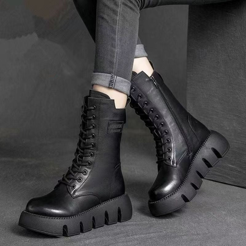 New Doc Martens boots with thick cotton mid - calf boots platform snow boots