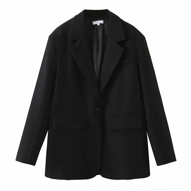 Oversize Jacket Loose Women Coat Black Blazer Female Suit Basic Classic Fashion Minimalist Streetwear Boyfriend Style Chic