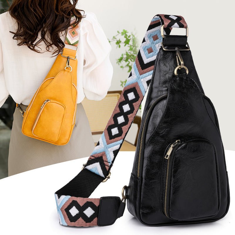 Soft Leather Chest Bag Retro Women Bag Crossbody Bag - Premium Bags for sale